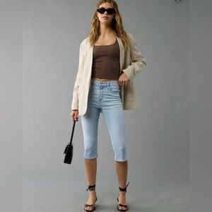 1822 Denim Capris High Rise Light Blue